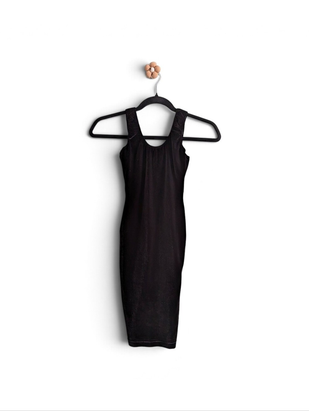 American Apparel Black Velvet Backless Tank Dress